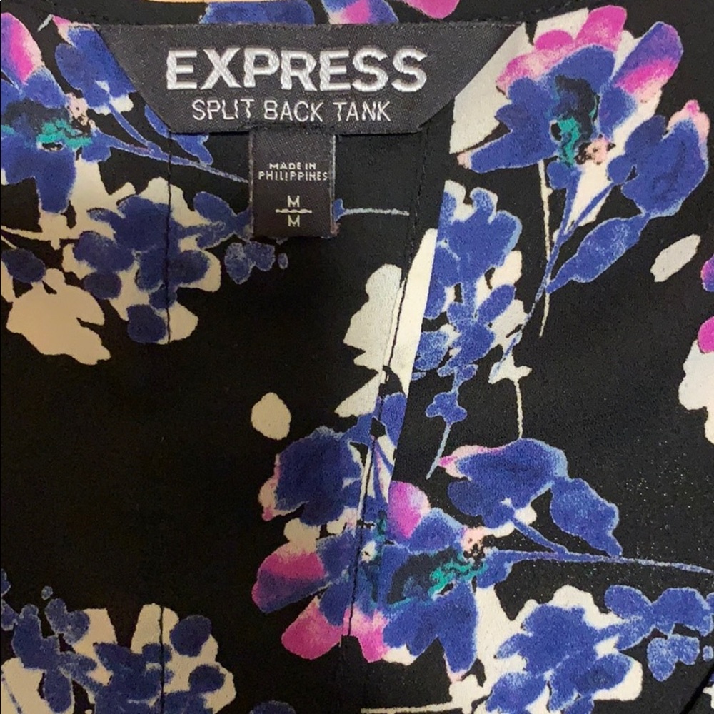 Express Floral Split Back Tank-Medium - image 2
